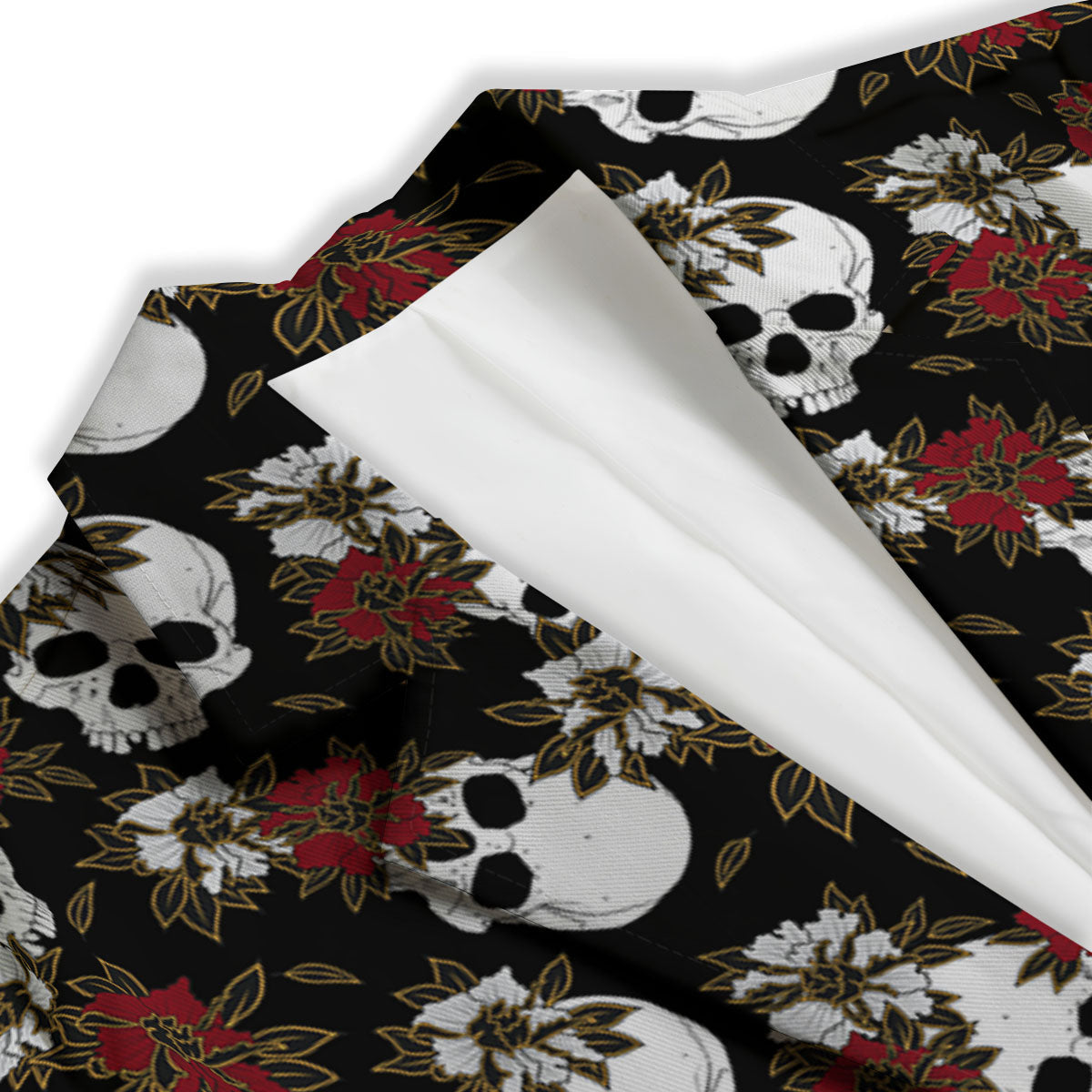 Sugar Skull White And Red Print Pattern Women's Blazer-grizzshop