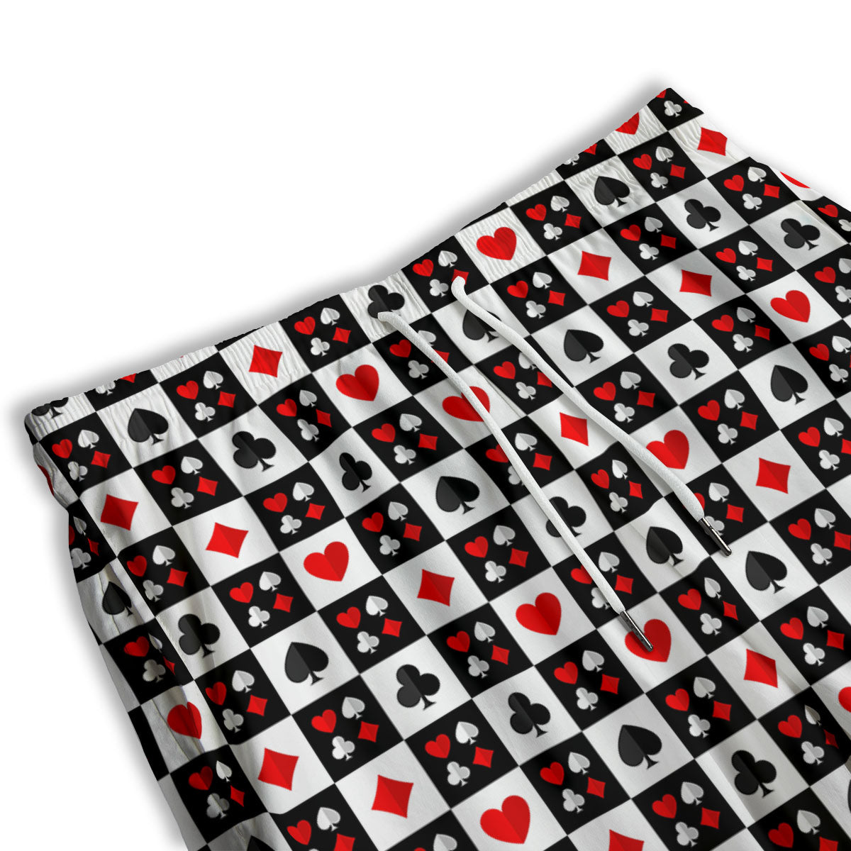 Suits Check Playing Card Print Pattern Men's Athletic Shorts