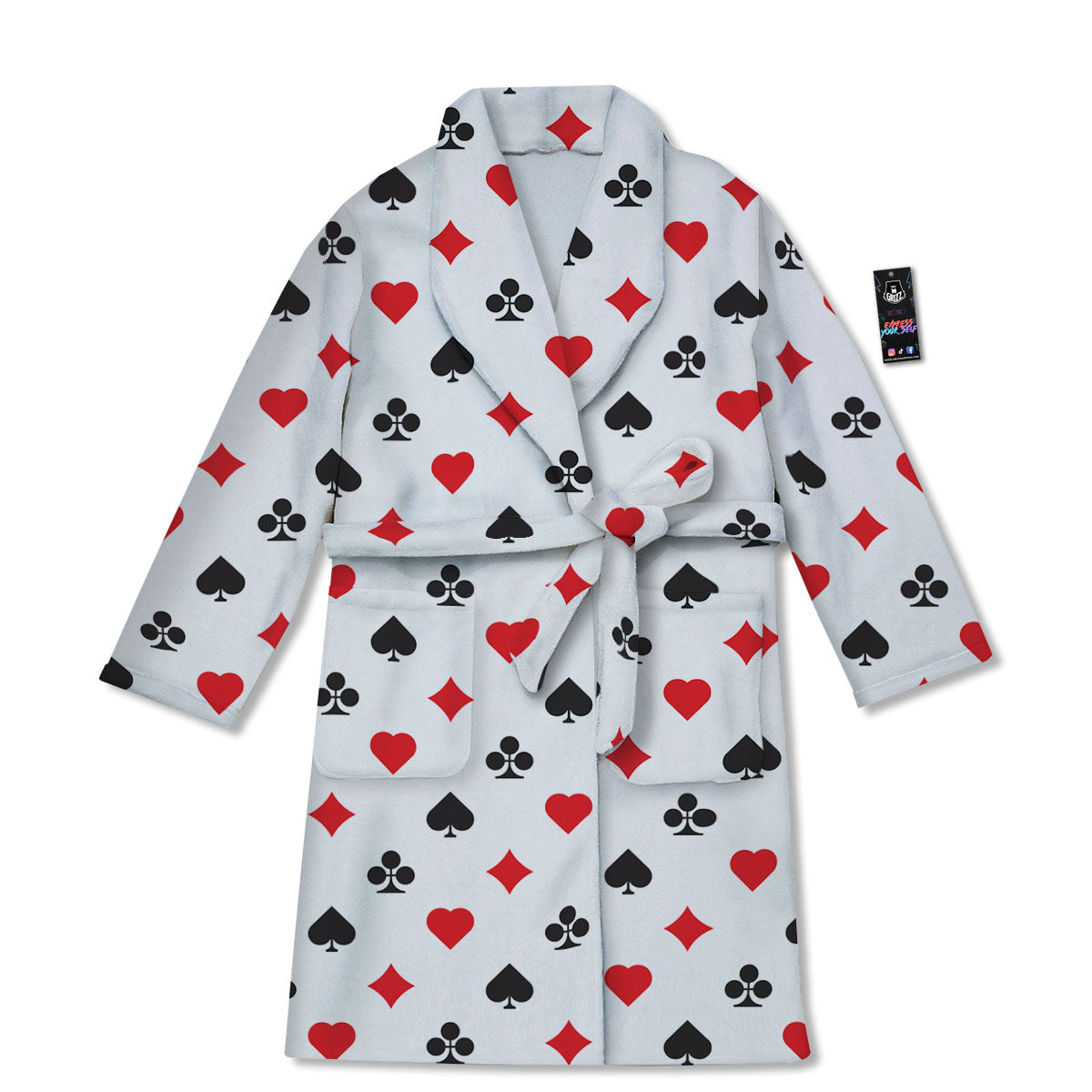Suits Playing Card Print Pattern Bathrobe-grizzshop