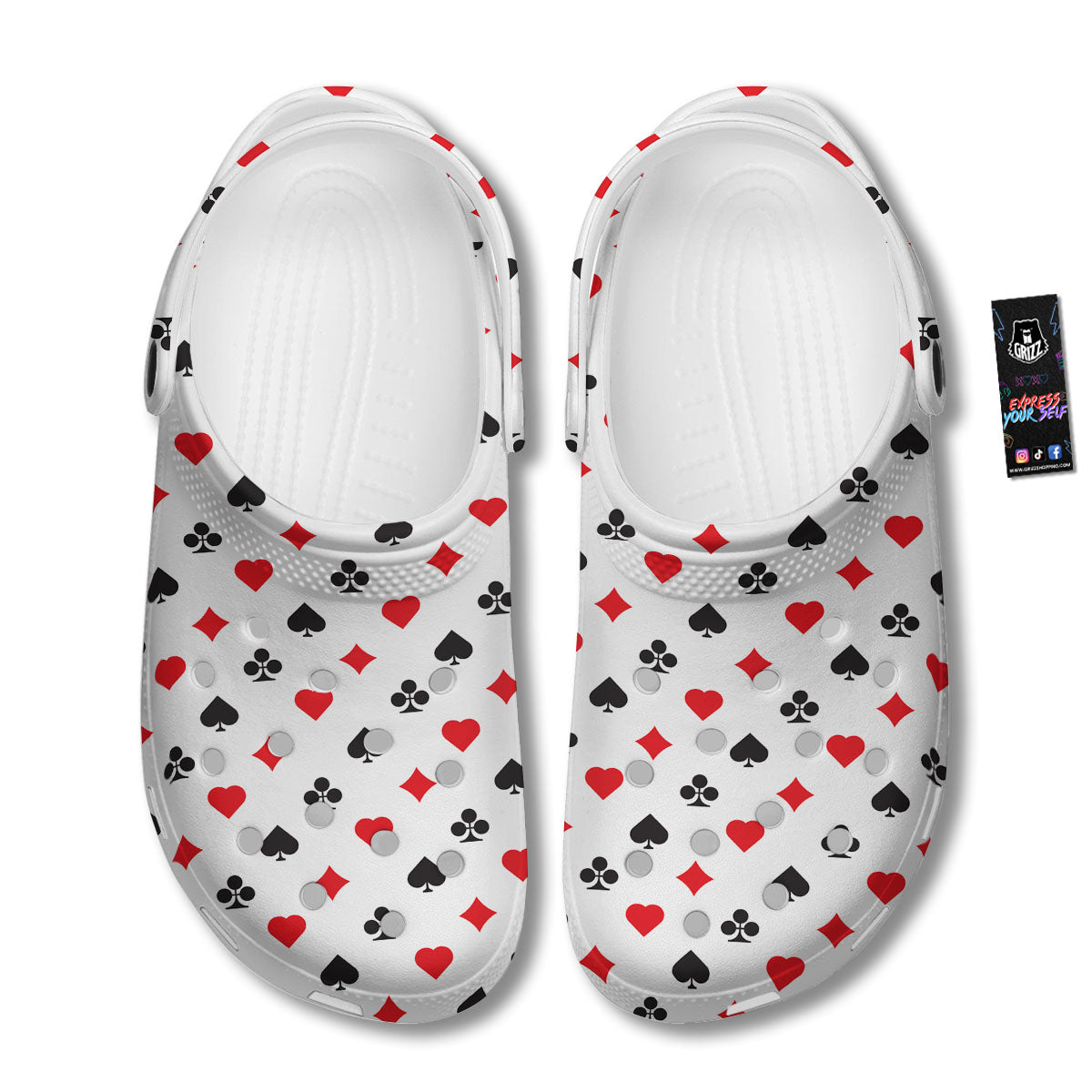 Suits Playing Card Print Pattern Clog-grizzshop