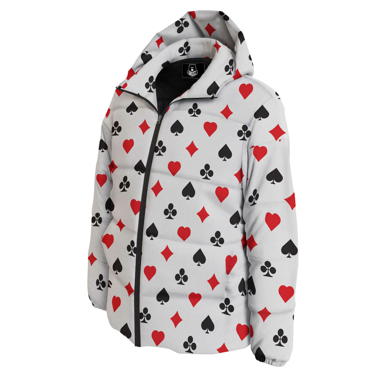 Suits Playing Card Print Pattern Down Jacket-grizzshop