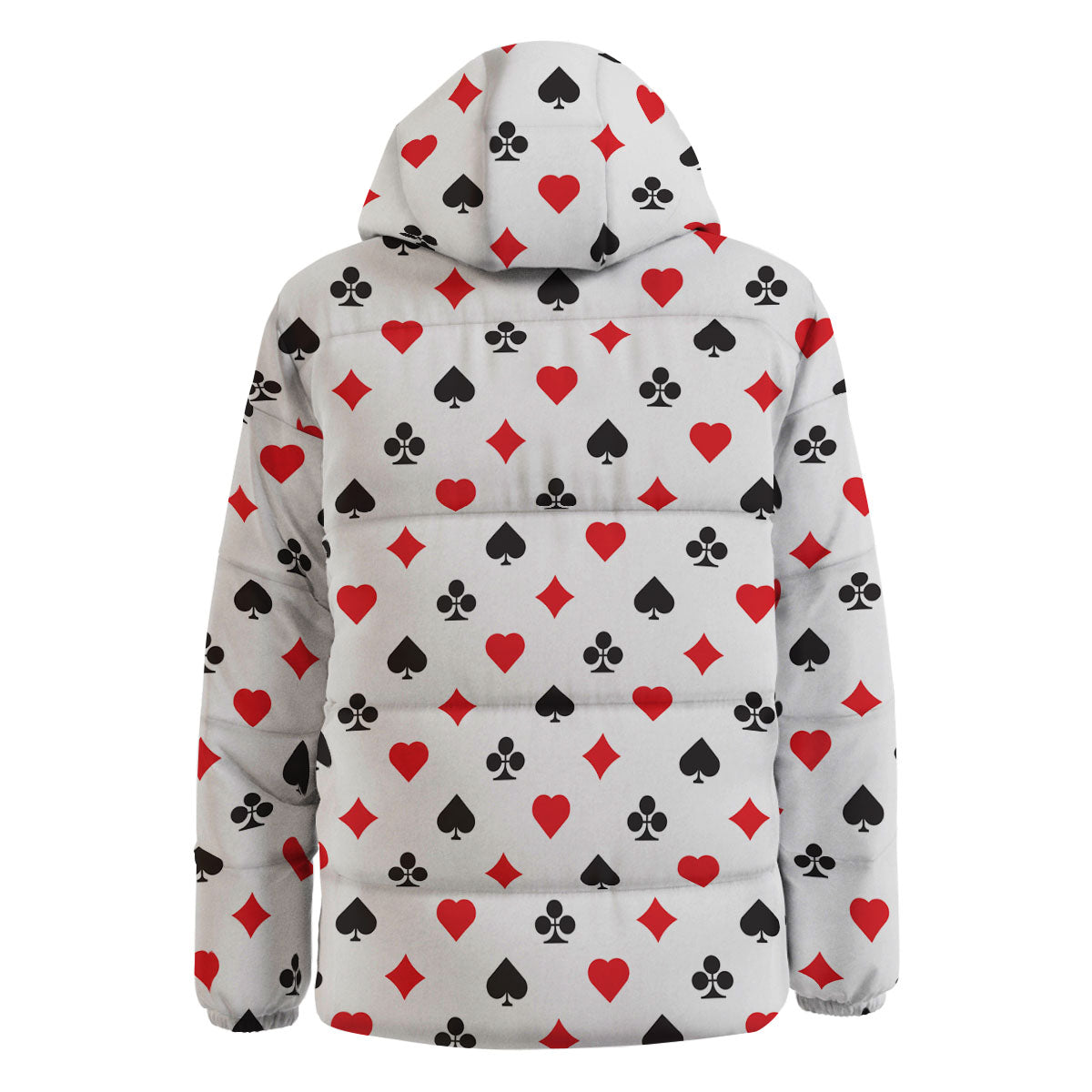 Suits Playing Card Print Pattern Down Jacket-grizzshop