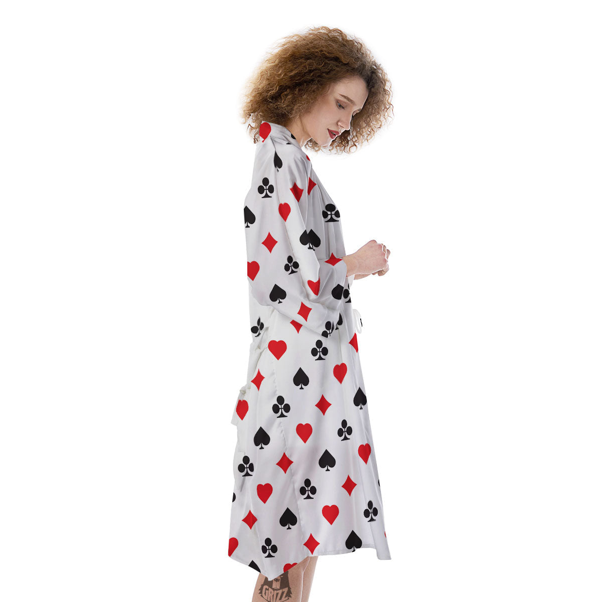 Suits Playing Card Print Pattern Kimono-grizzshop
