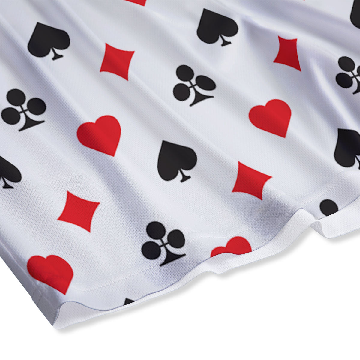 Suits Playing Card Print Pattern Mesh Shorts-grizzshop