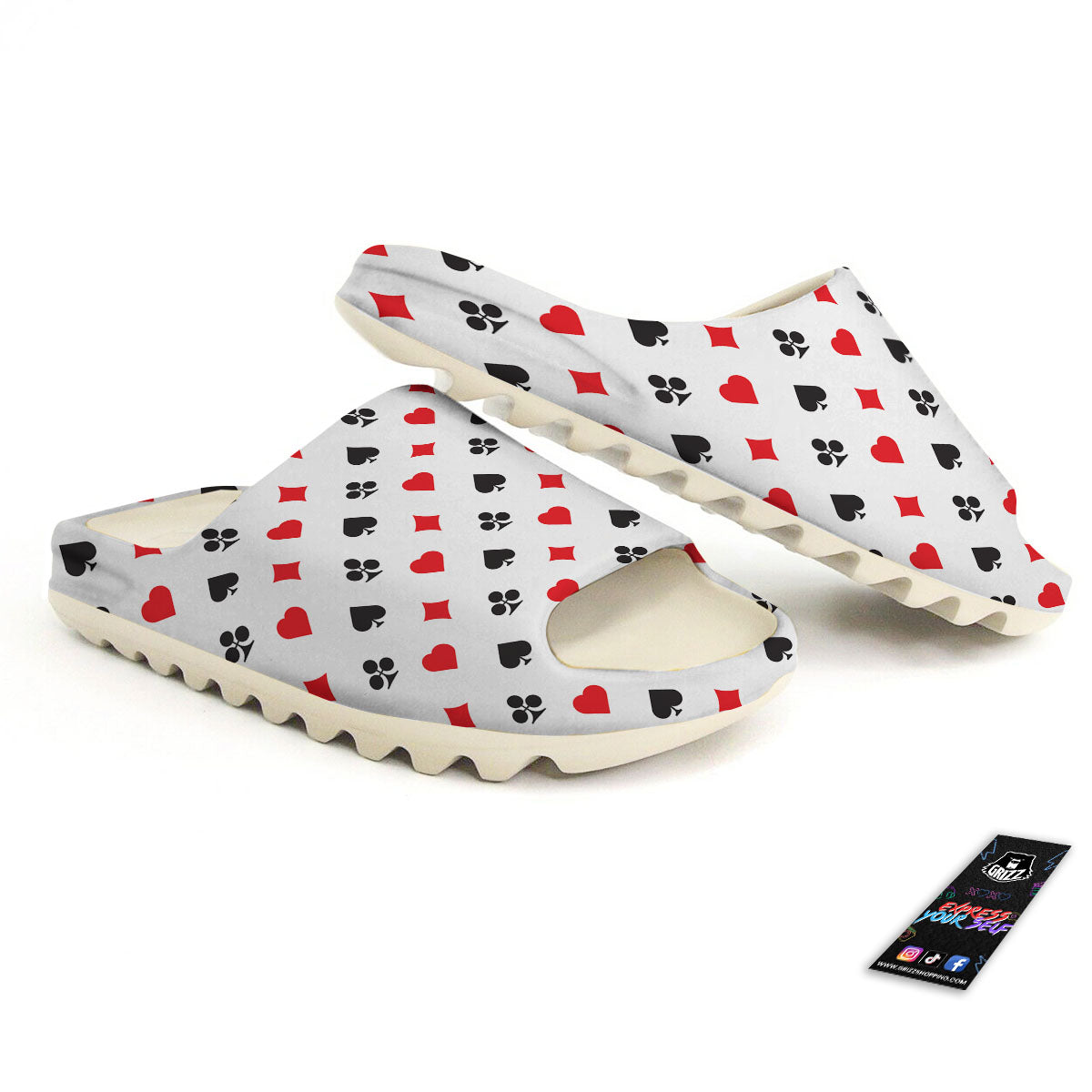 Suits Playing Card Print Pattern Sandals-grizzshop