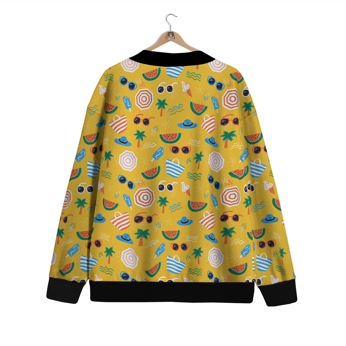 Summer Beach Drawing Print Pattern Cardigan-grizzshop