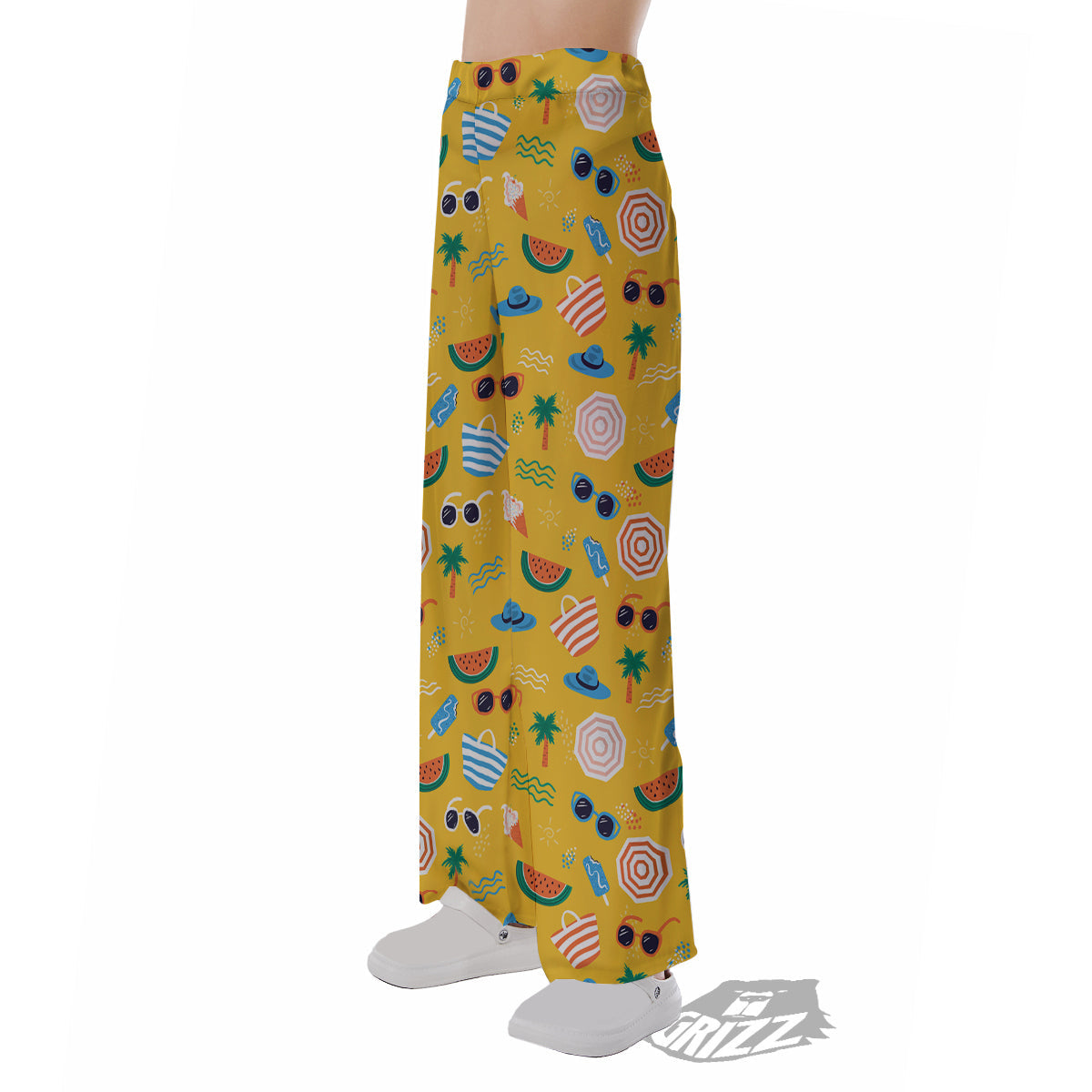 Summer Beach Drawing Print Pattern Pajama Pants-grizzshop