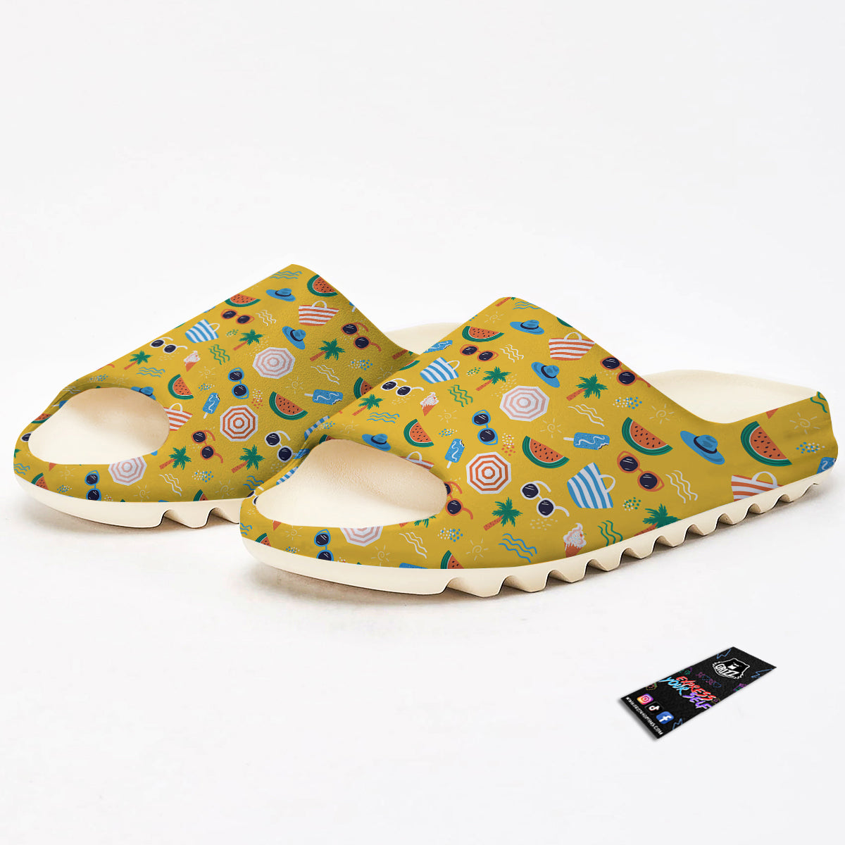 Summer Beach Drawing Print Pattern Sandals-grizzshop