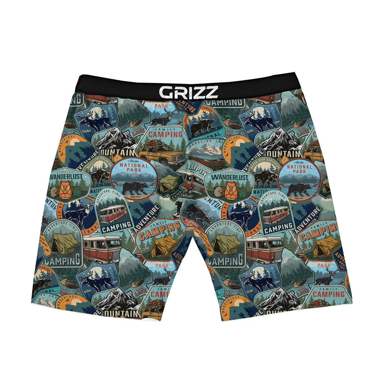Summer Camping And National Park Print Pattern Boxer Briefs-grizzshop