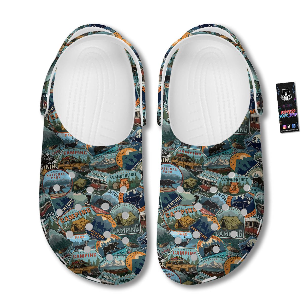 Summer Camping And National Park Print Pattern Clog-grizzshop