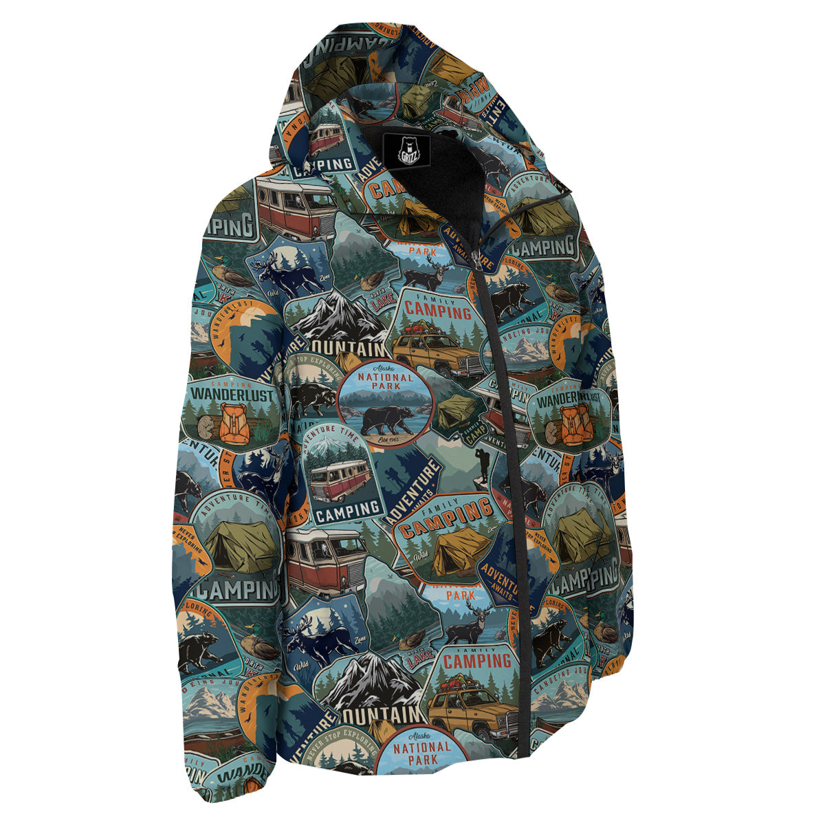 Summer Camping And National Park Print Pattern Down Jacket-grizzshop