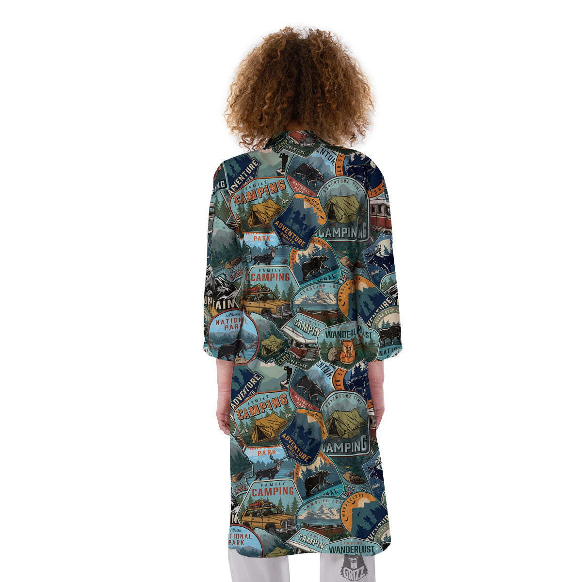 Summer Camping And National Park Print Pattern Kimono-grizzshop