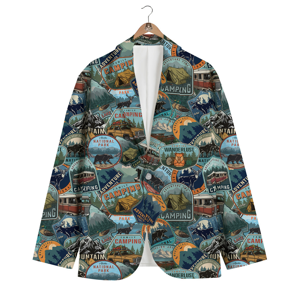 Summer Camping And National Park Print Pattern Men's Blazer-grizzshop