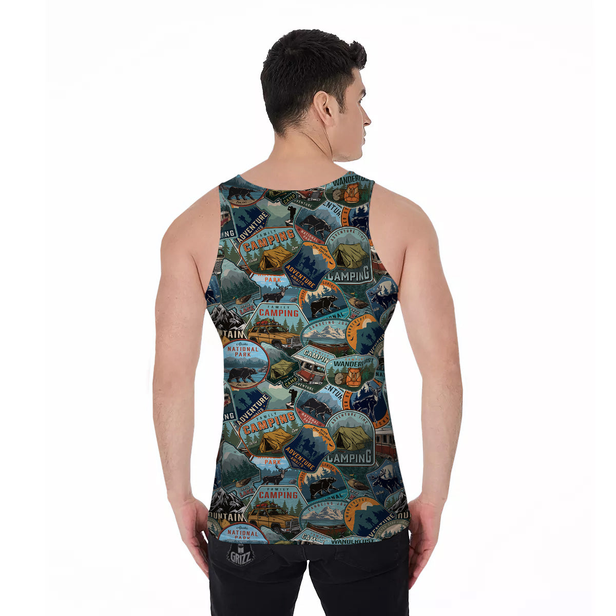 Summer Camping And National Park Print Pattern Men's Tank Top-grizzshop