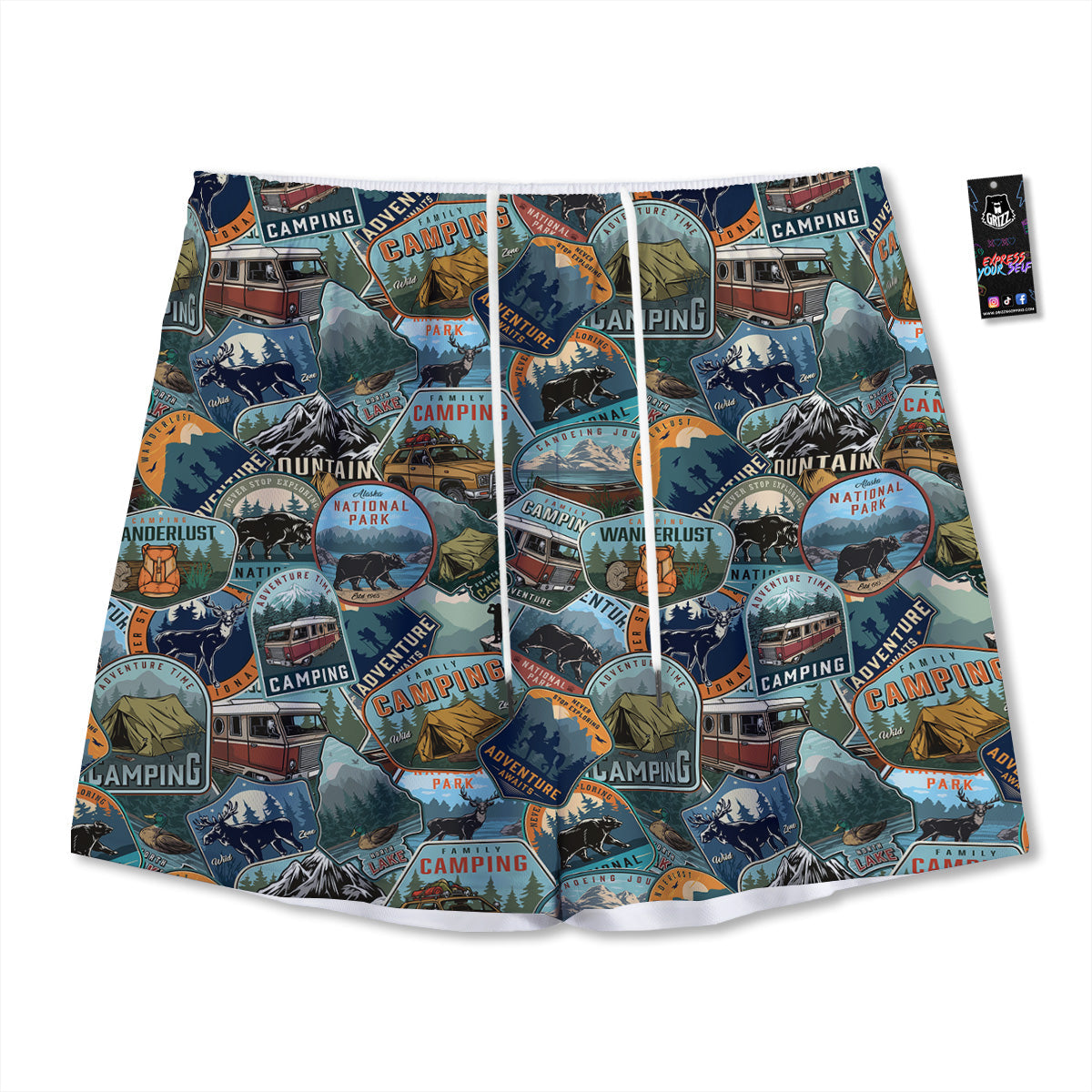 Texas Flag Grunge Print Mesh Shorts