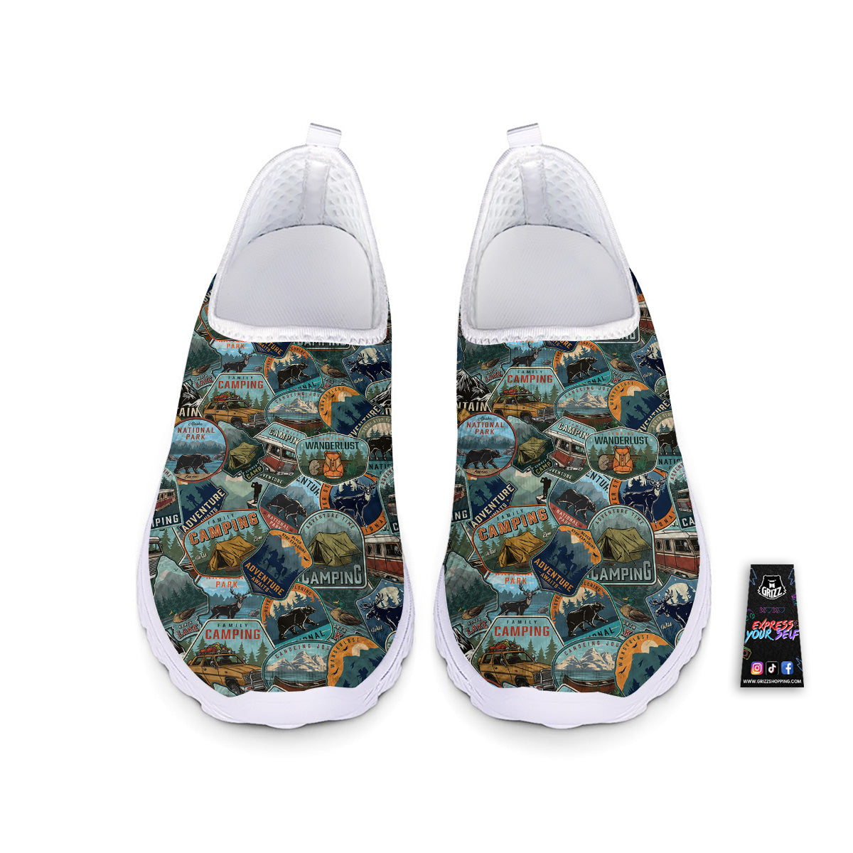 Summer Camping And National Park Print Pattern Nurse Shoes-grizzshop