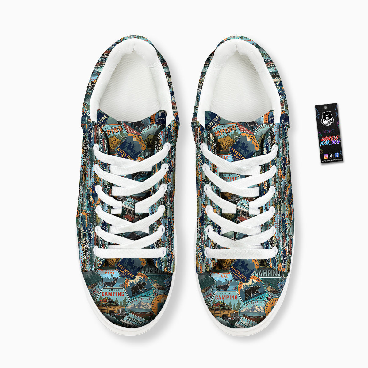 Summer Camping And National Park Print Pattern Platform Shoes-grizzshop