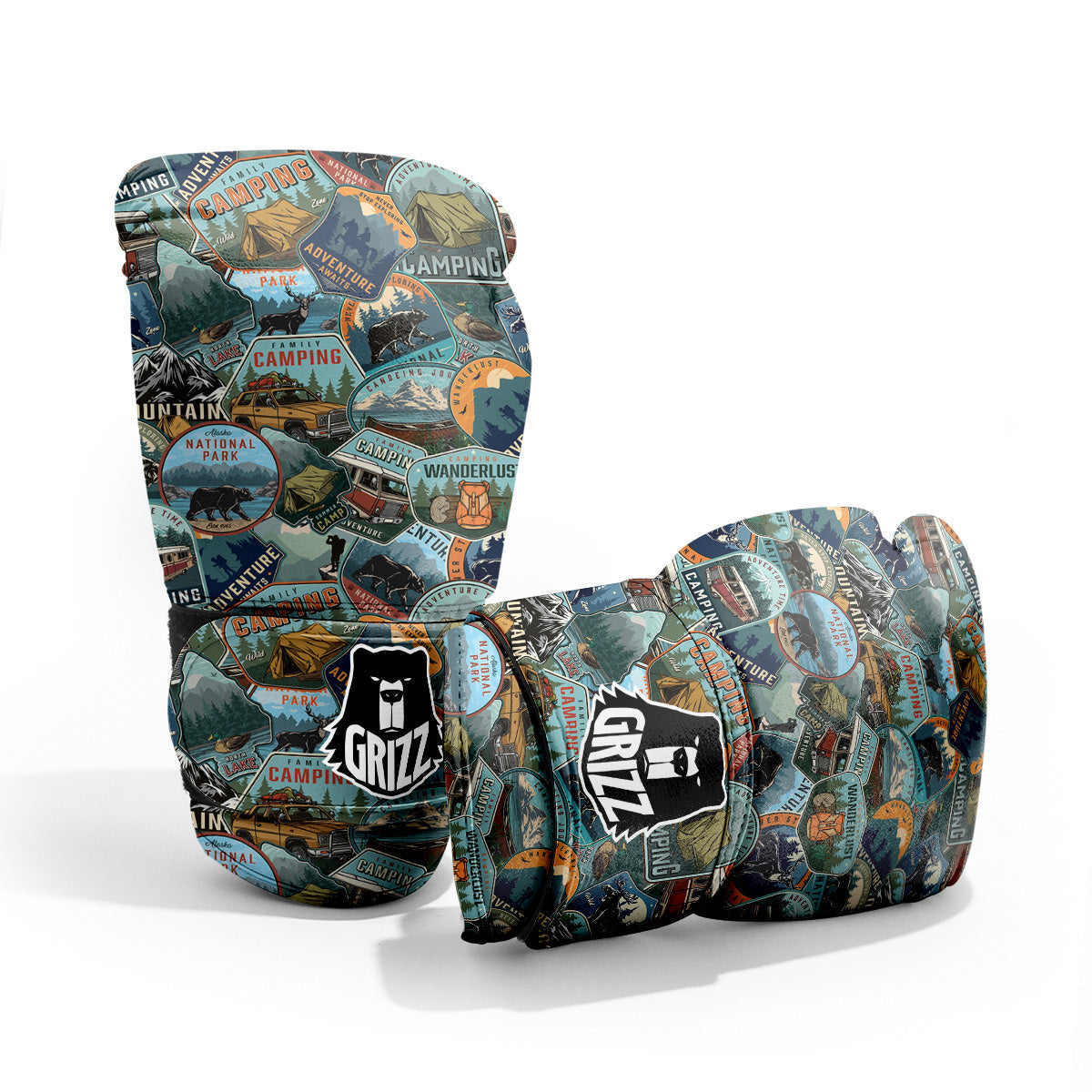 Summer Camping And National Park Print Pattern Pro Boxing Glove
