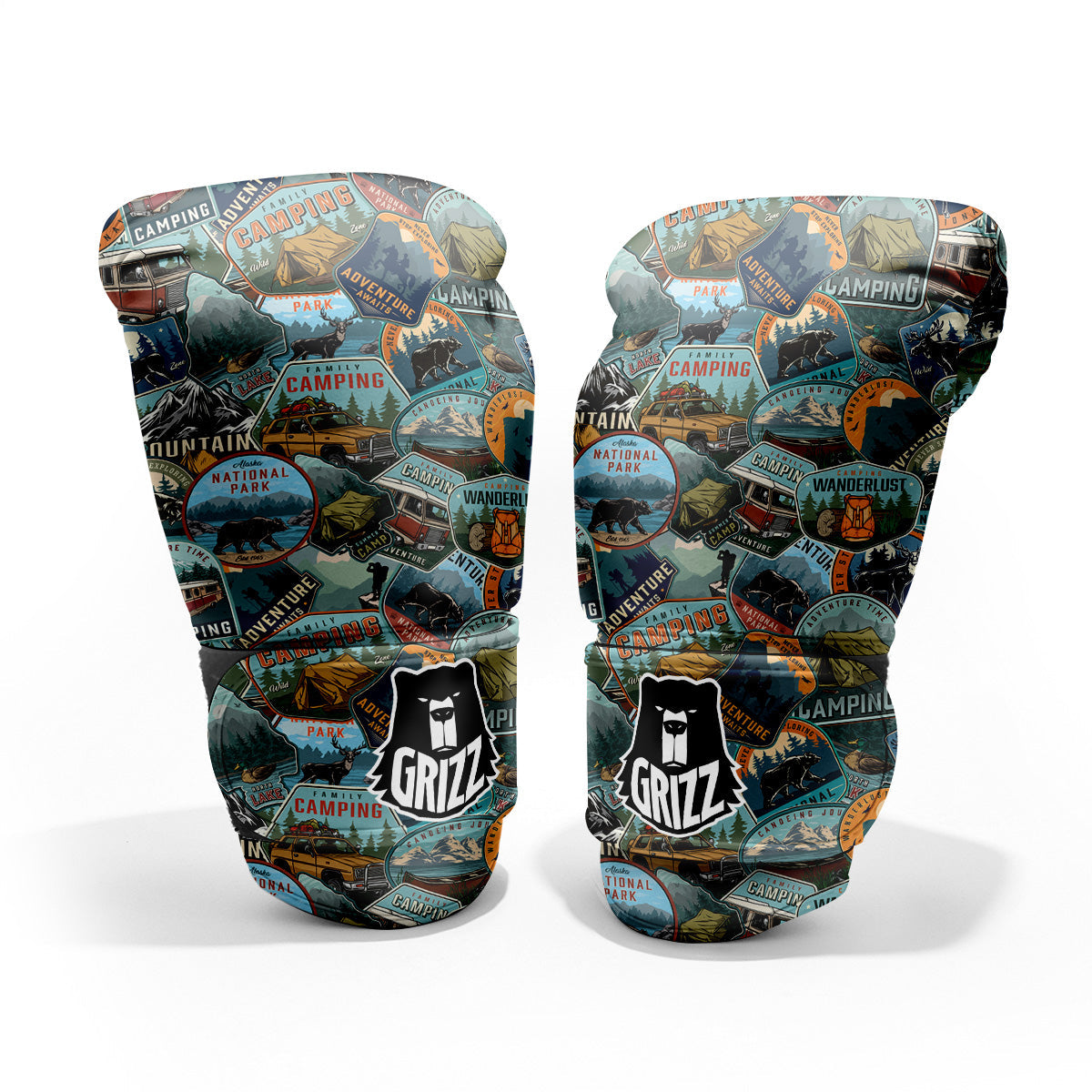 Summer Camping And National Park Print Pattern Pro Boxing Glove