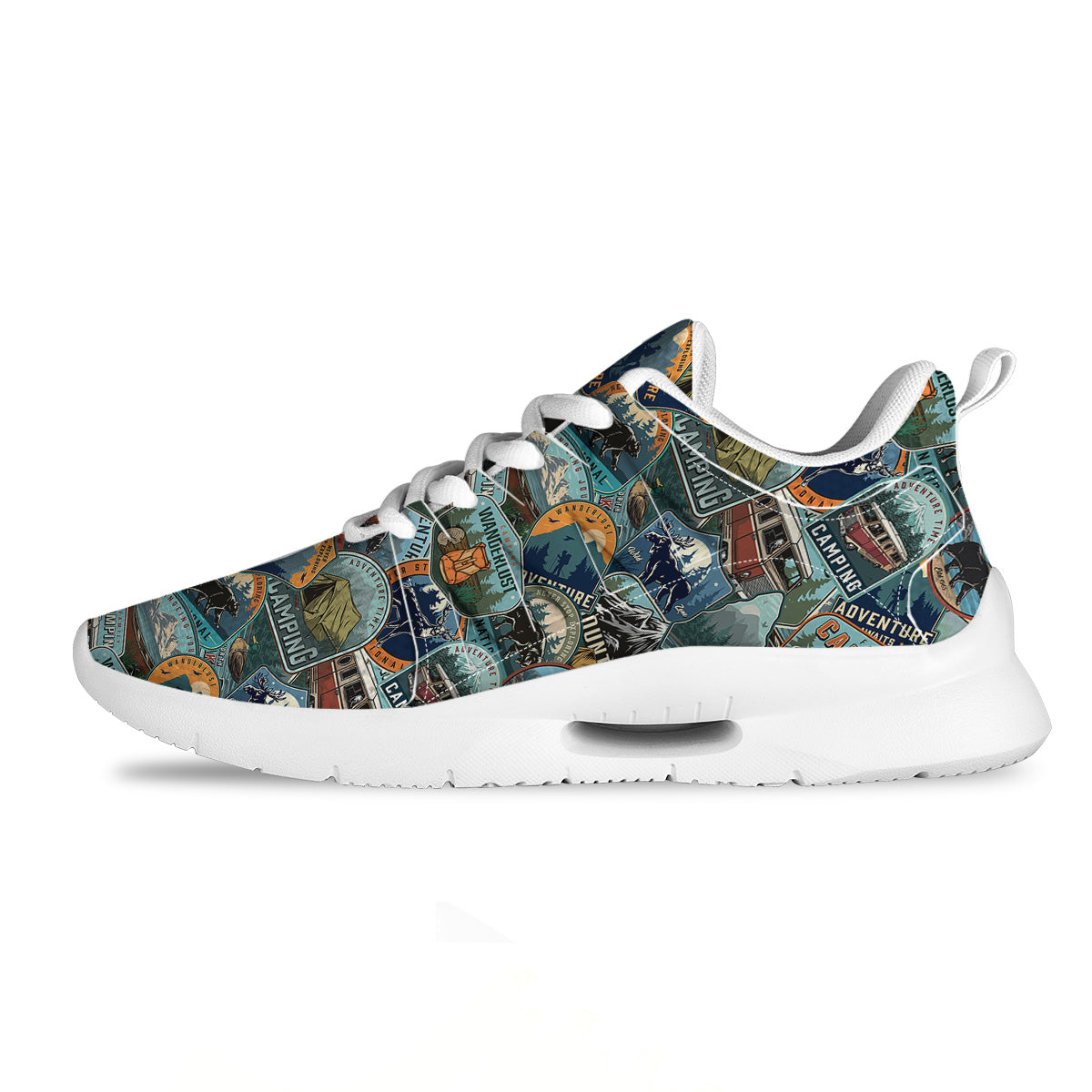 Summer Camping And National Park Print Pattern Tennis Shoes-grizzshop