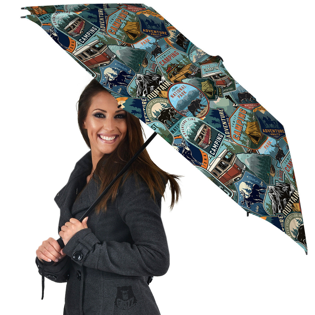 Summer Camping And National Park Print Pattern Umbrella-grizzshop