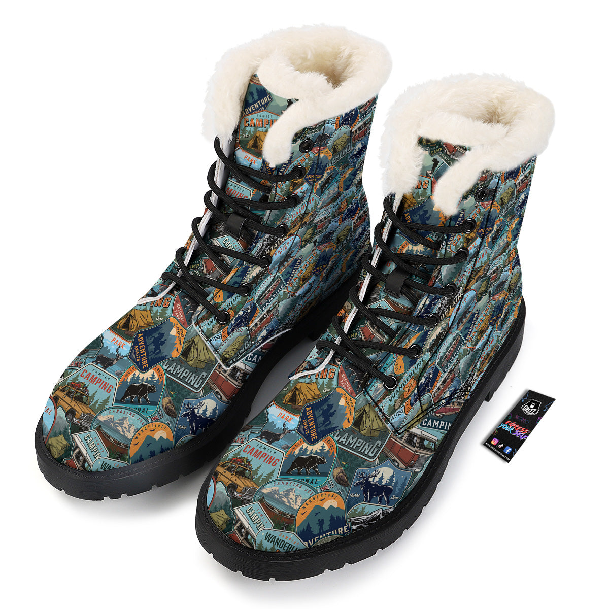 Summer Camping And National Park Print Pattern Winter Boots-grizzshop