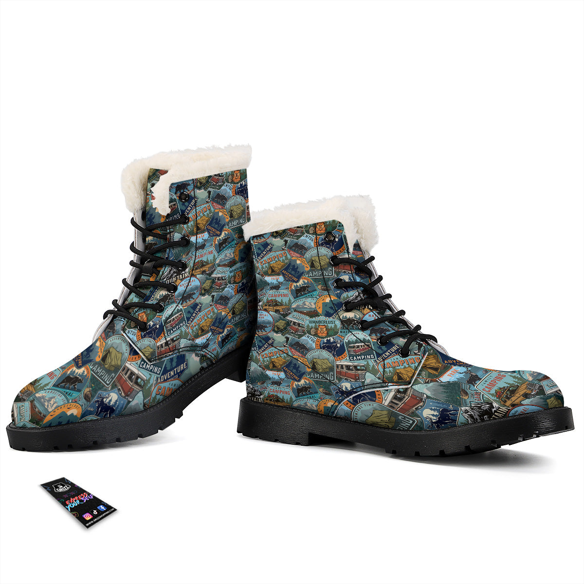 Summer Camping And National Park Print Pattern Winter Boots-grizzshop