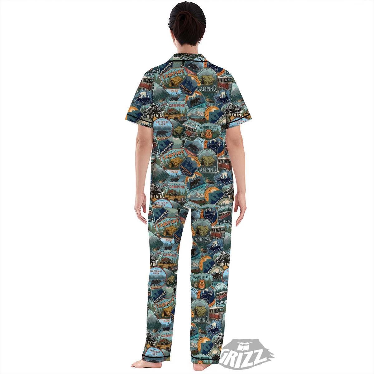 Summer Camping And National Park Print Pattern Women's Pajamas Set-grizzshop