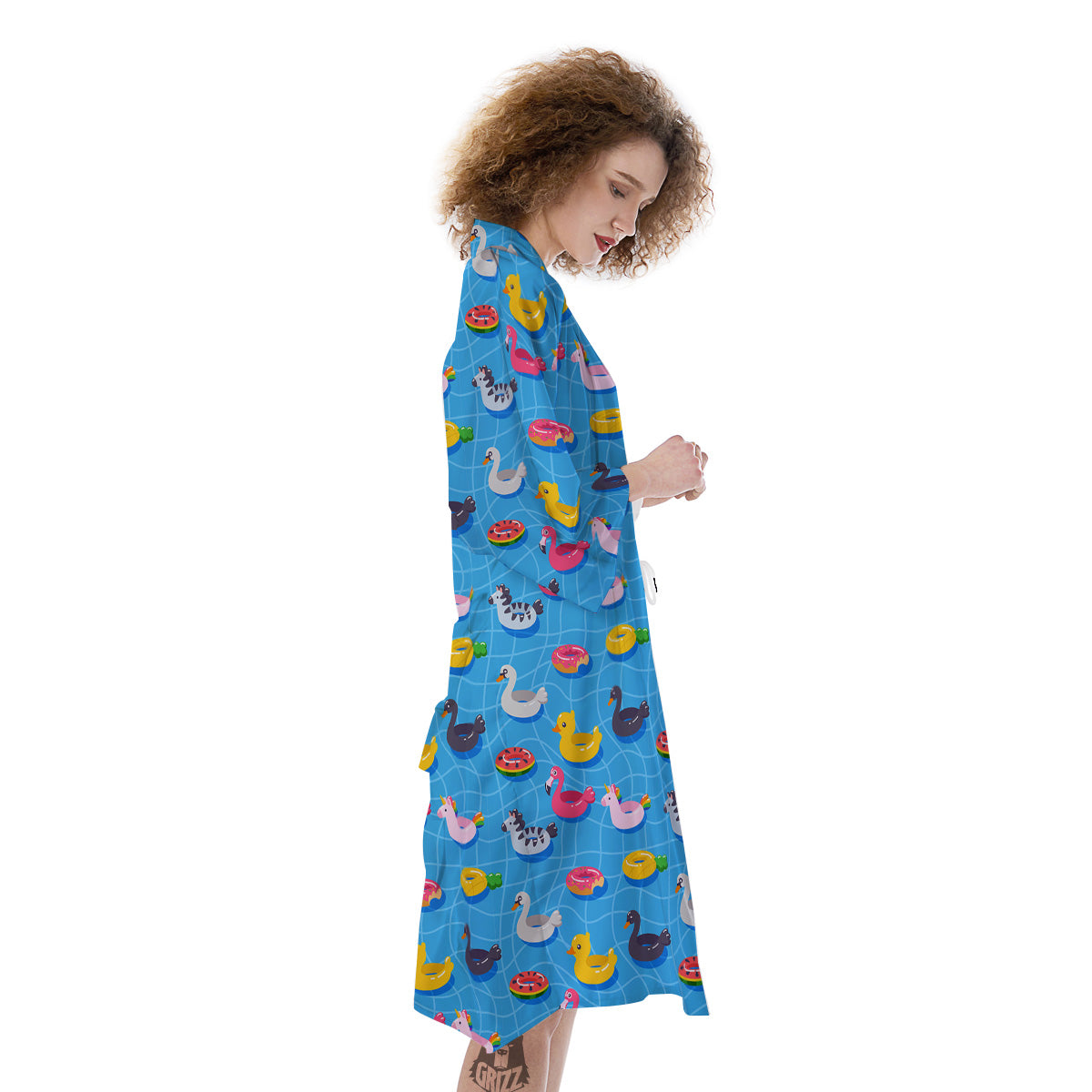 Summer Floats Ring Print Pattern Kimono-grizzshop