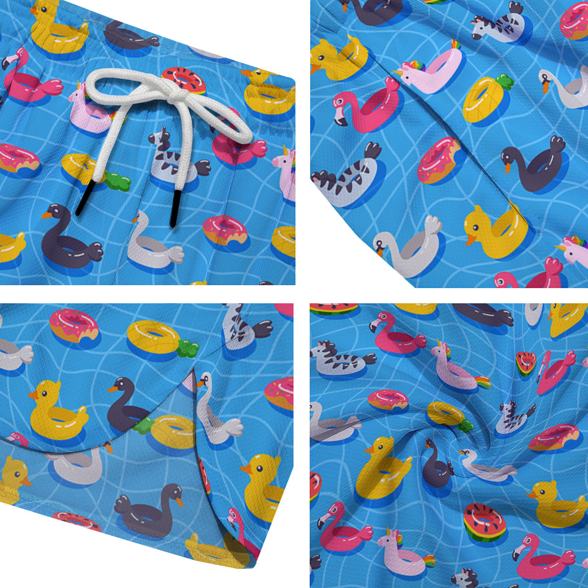 Summer Floats Ring Print Pattern Men's Running Shorts-grizzshop