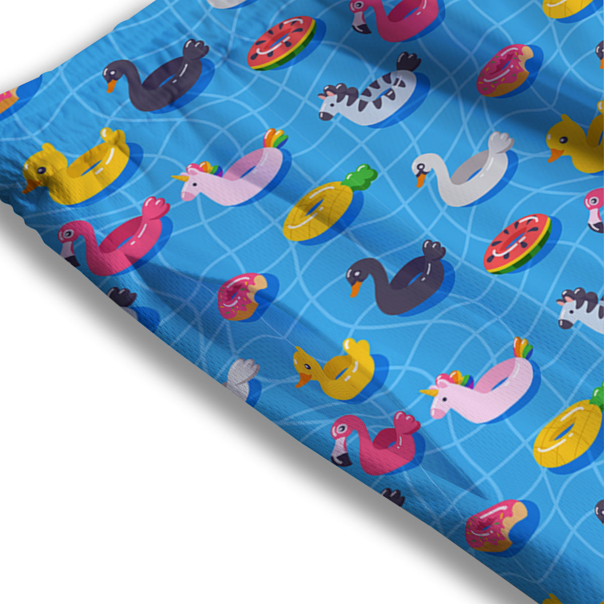 Summer Floats Ring Print Pattern Mesh Shorts-grizzshop