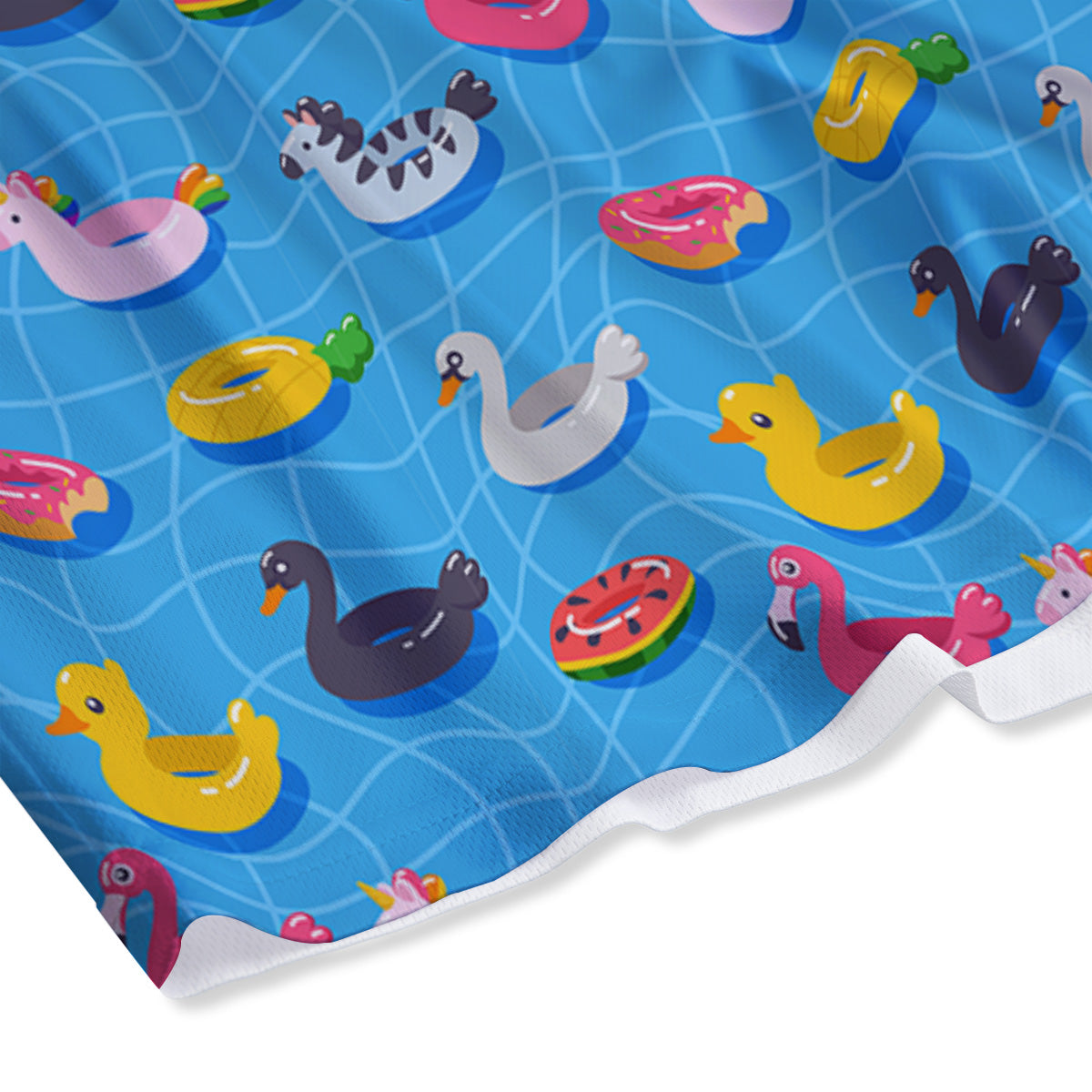 Summer Floats Ring Print Pattern Mesh Shorts-grizzshop