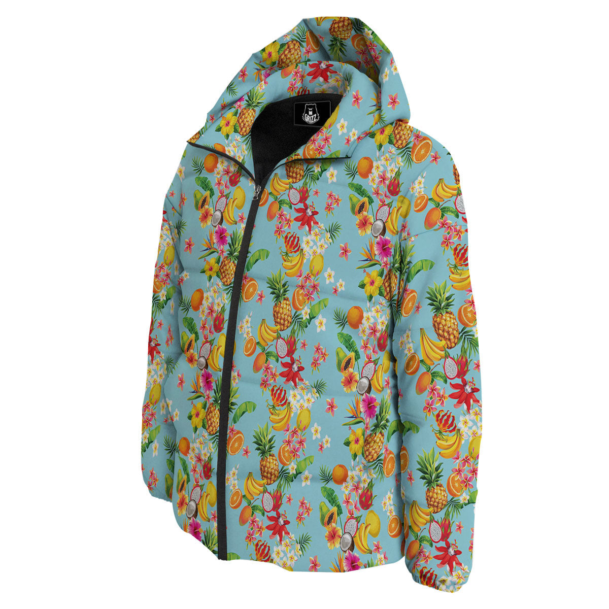 Summer Fruits Tropical Print Pattern Down Jacket-grizzshop