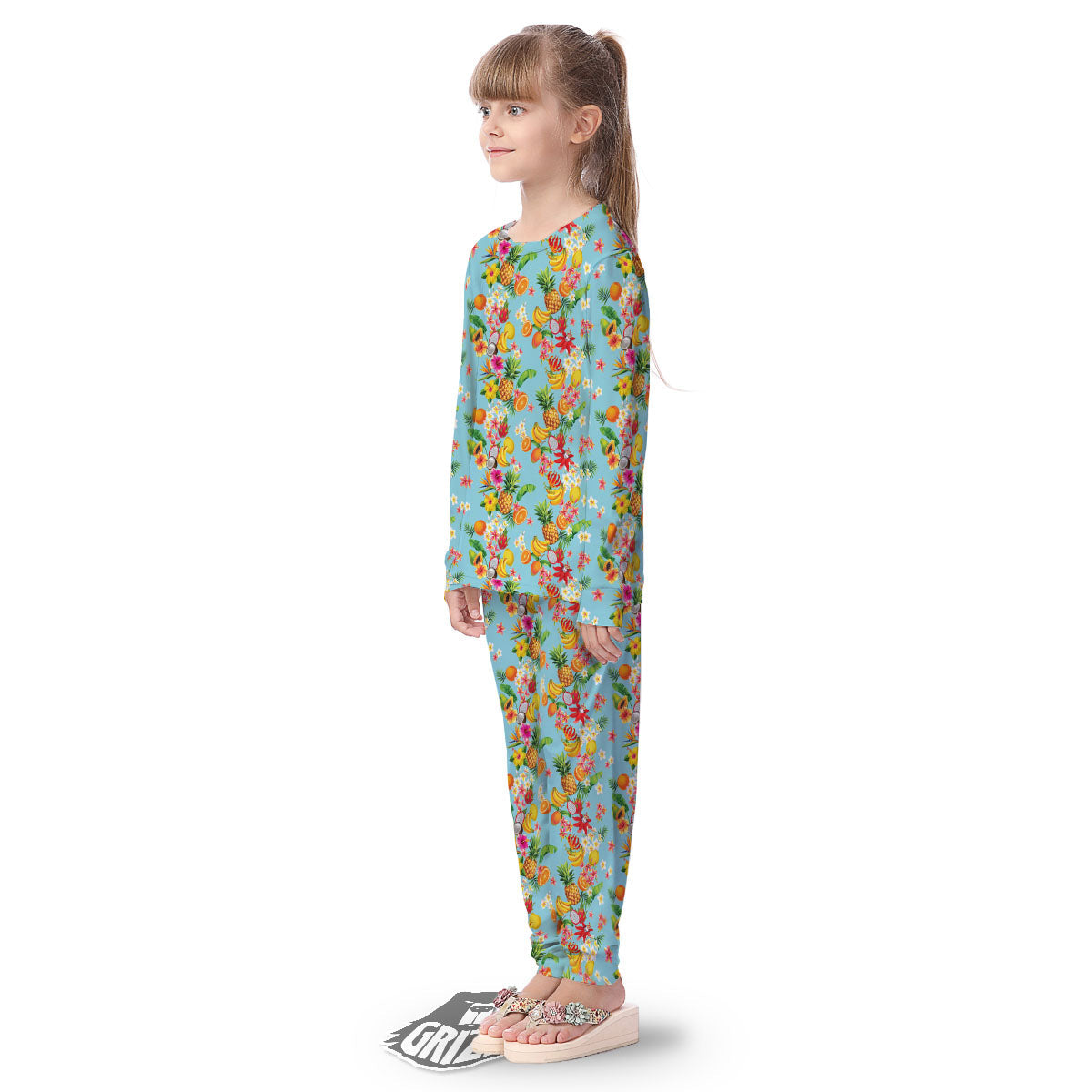 Summer Fruits Tropical Print Pattern Kid's Pajamas-grizzshop