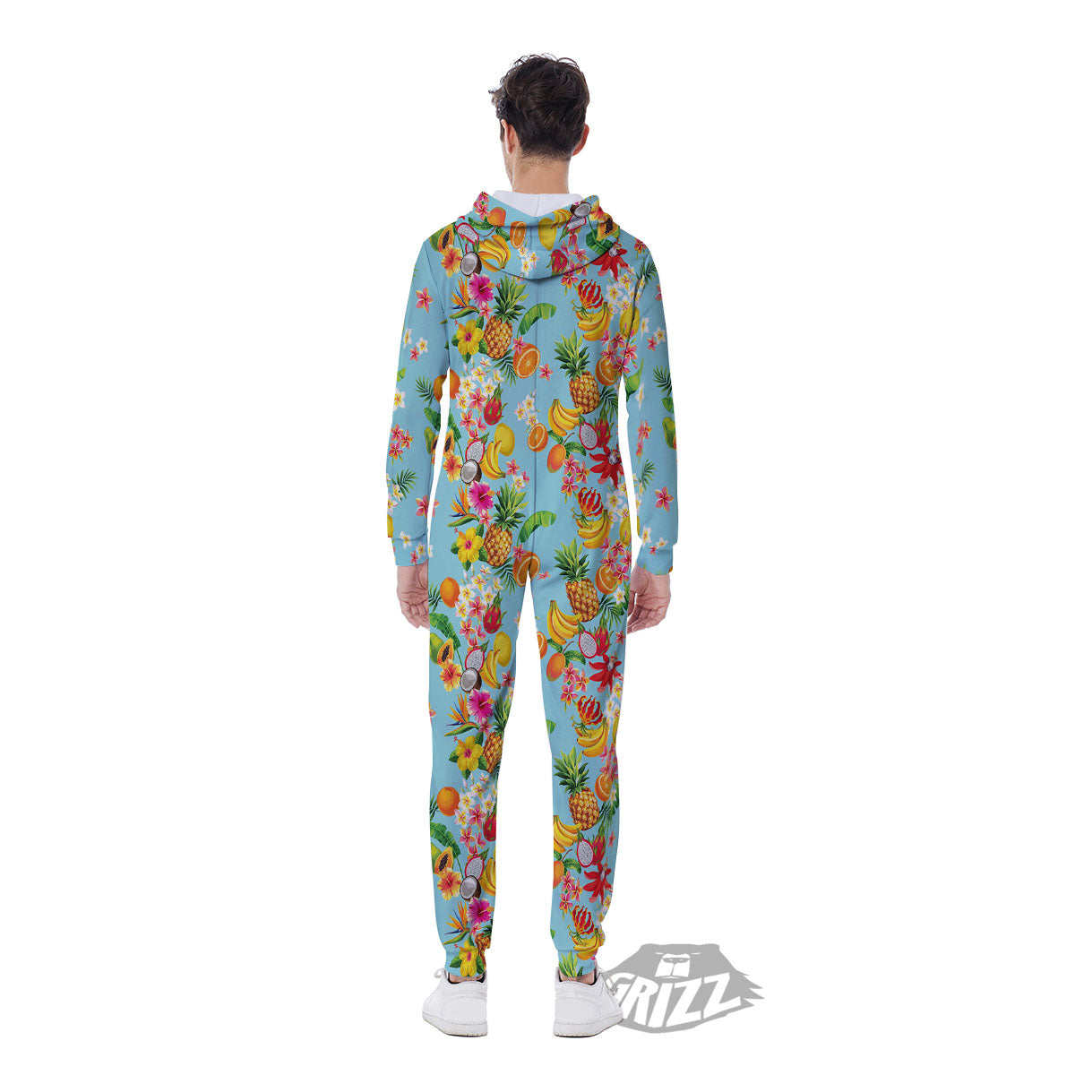 Summer Fruits Tropical Print Pattern Men's Jumpsuit-grizzshop