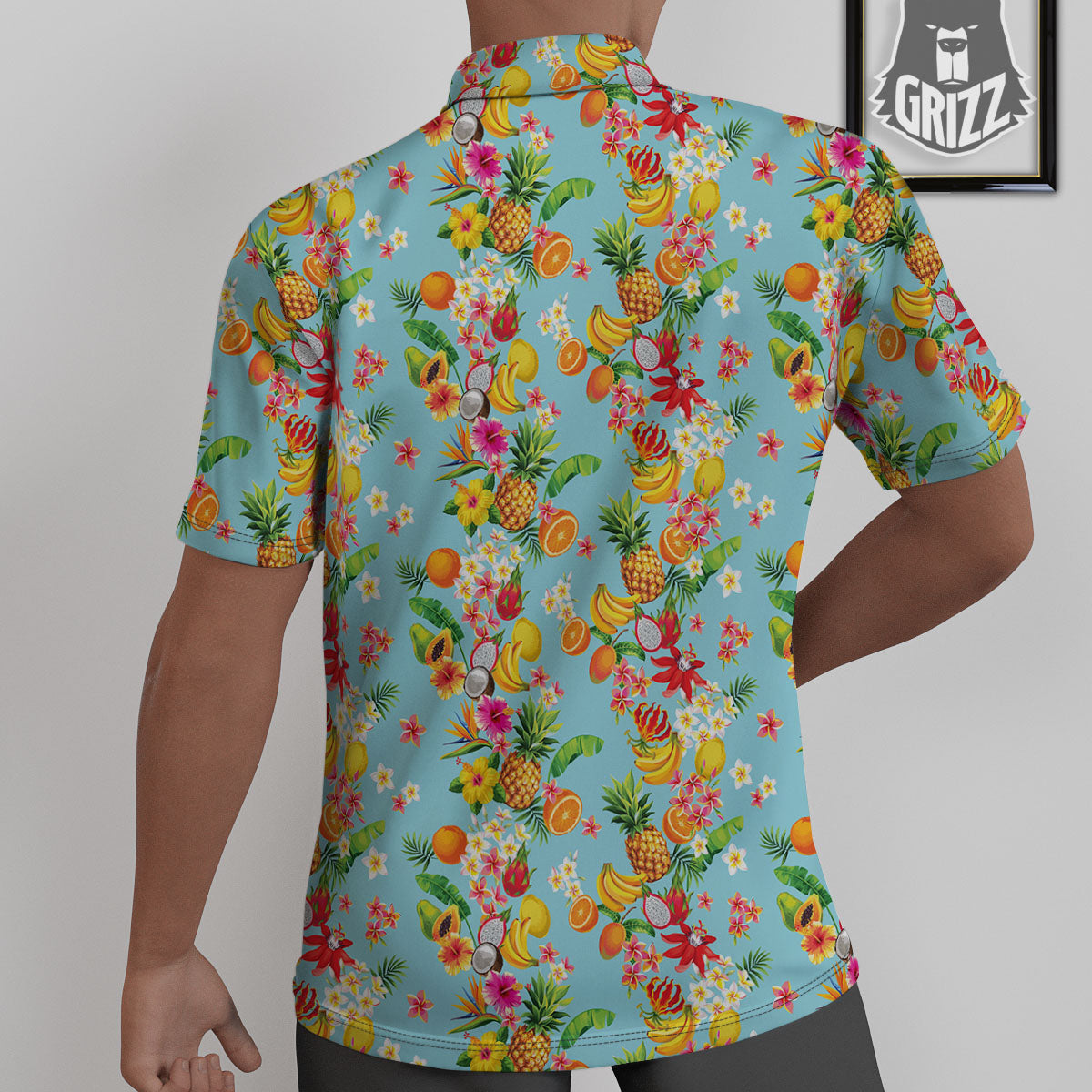 Summer Fruits Tropical Print Pattern Untucked Shirts-grizzshop