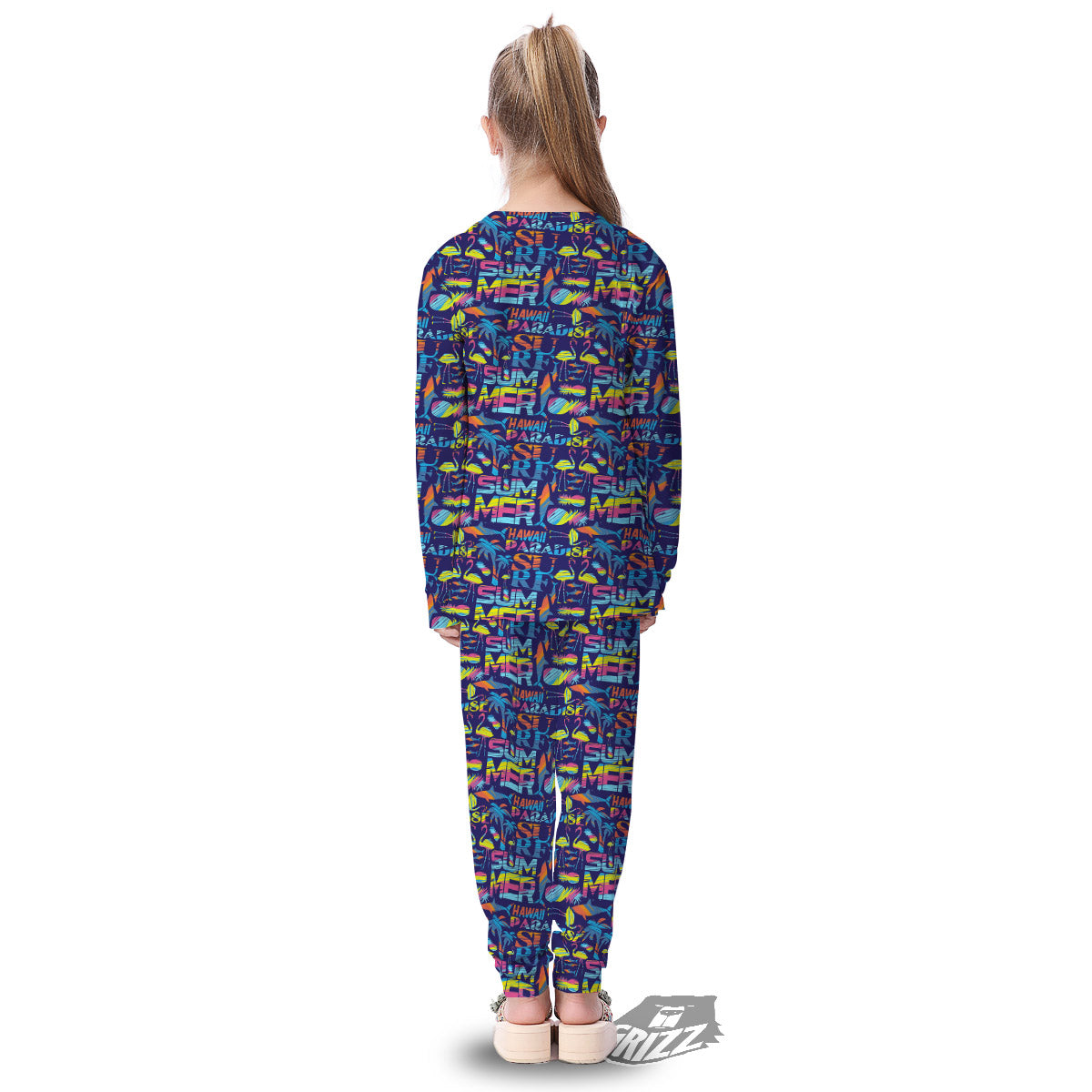 Summer Surfing Colorful Print Pattern Kid's Pajamas-grizzshop