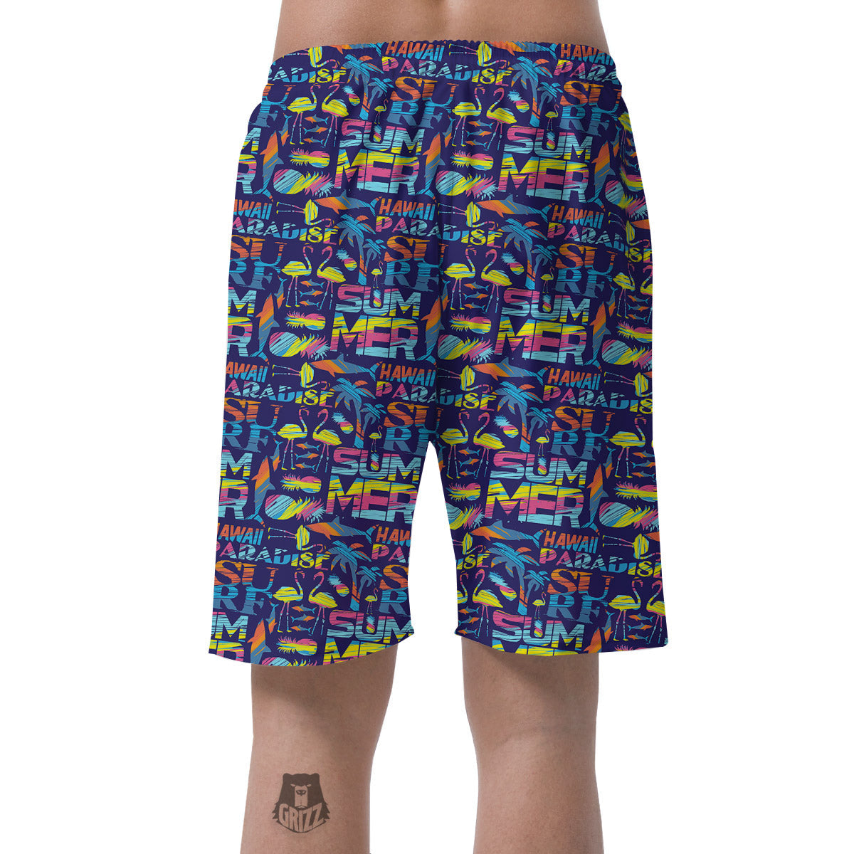 Summer Surfing Colorful Print Pattern Men's Shorts-grizzshop
