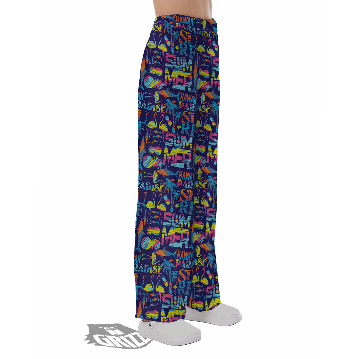 Summer Surfing Colorful Print Pattern Pajama Pants-grizzshop