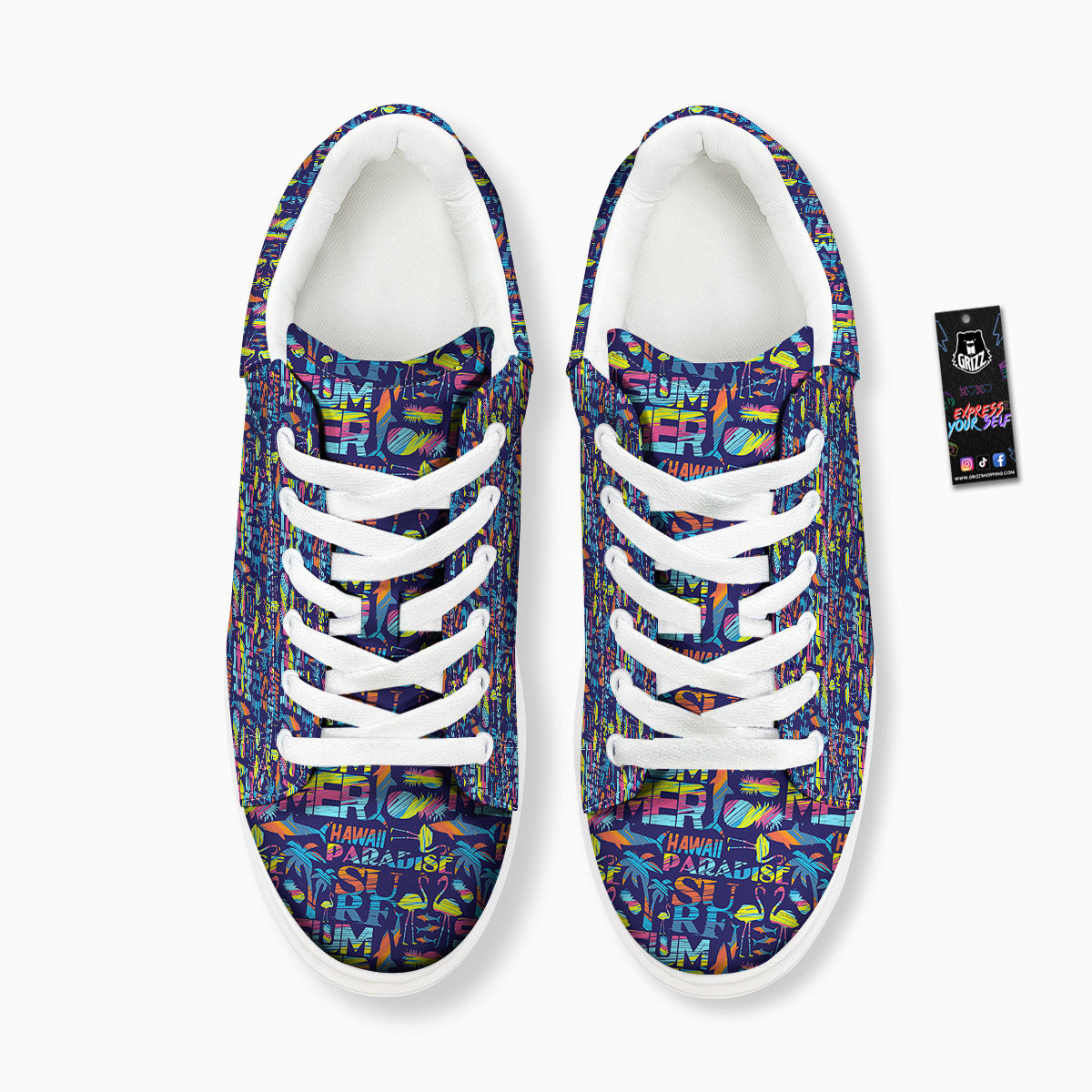 Summer Surfing Colorful Print Pattern Platform Shoes-grizzshop