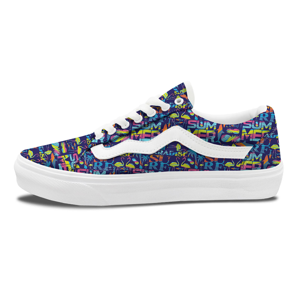 Summer Surfing Colorful Print Pattern Skate Shoes-grizzshop