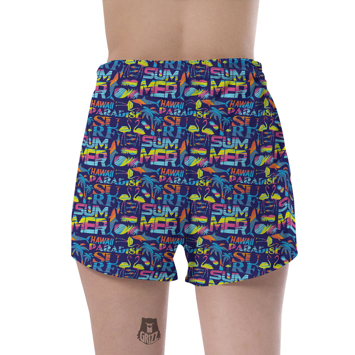 Summer Surfing Colorful Print Pattern Women's Shorts-grizzshop