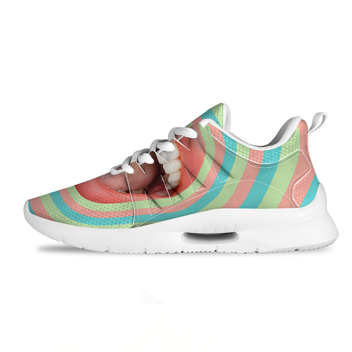 Summer Time Mood Mouth Print Tennis Shoes-grizzshop