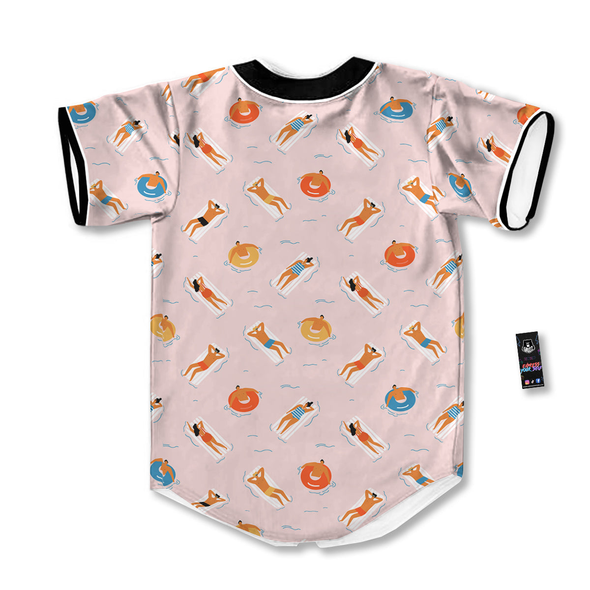 Summer Time Relixing Print Pattern Baseball Jersey-grizzshop