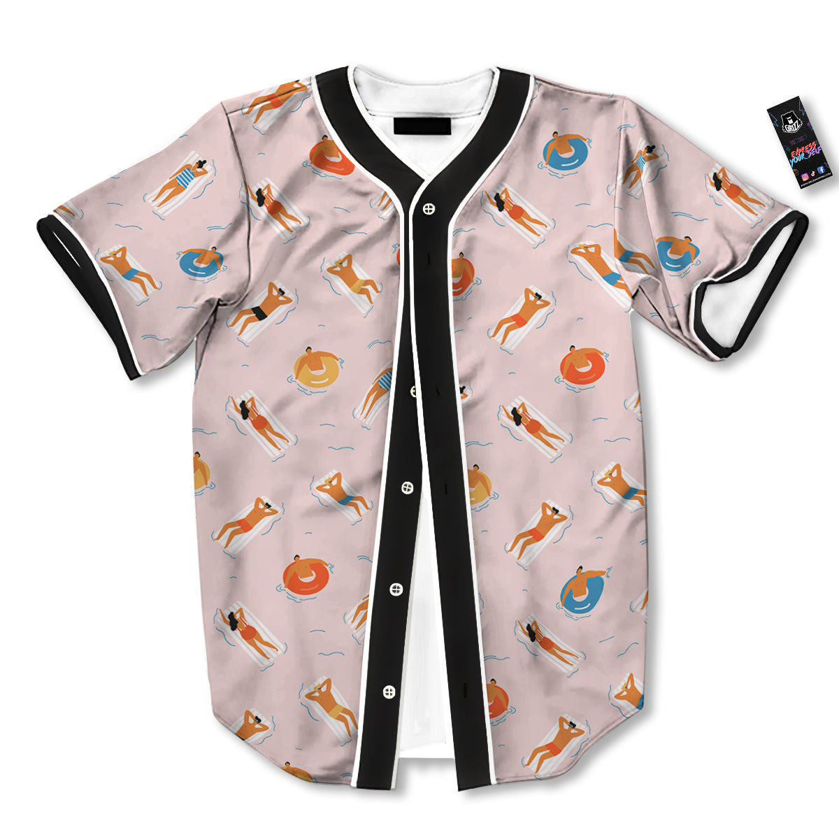 Summer Time Relixing Print Pattern Baseball Jersey-grizzshop