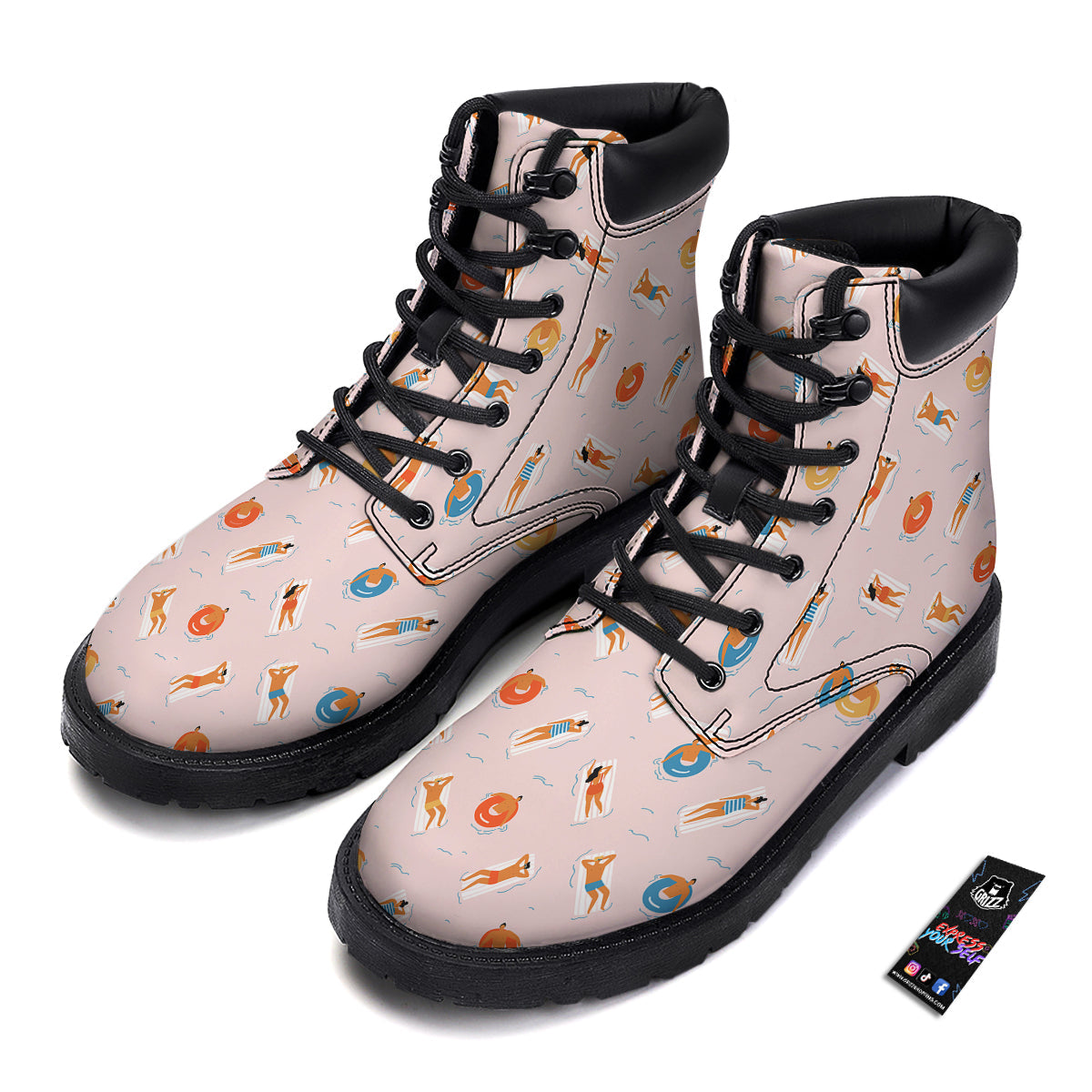 Summer Time Relixing Print Pattern Boots-grizzshop