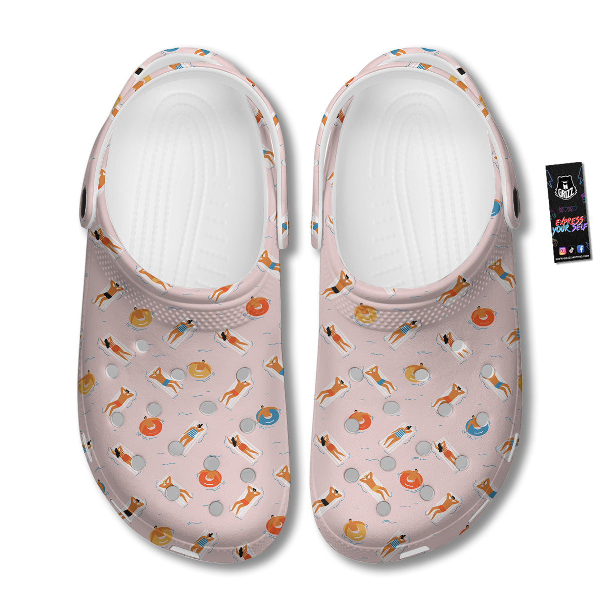 Summer Time Relixing Print Pattern Clog-grizzshop