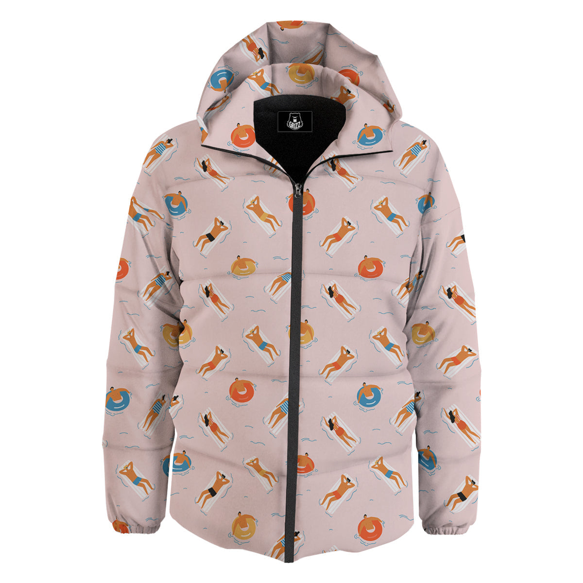 Summer Time Relixing Print Pattern Down Jacket-grizzshop
