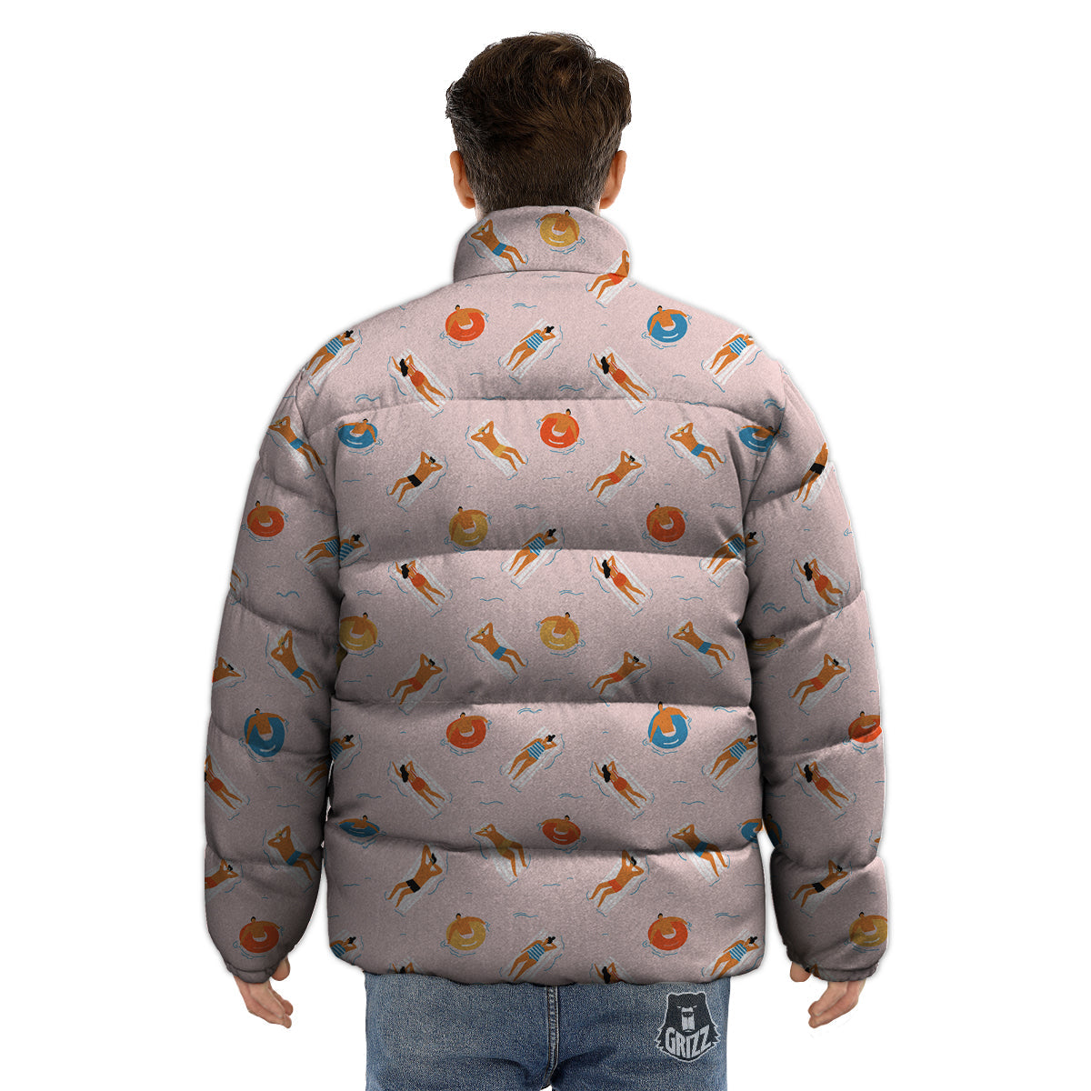 Summer Time Relixing Print Pattern Puffer Jacket-grizzshop
