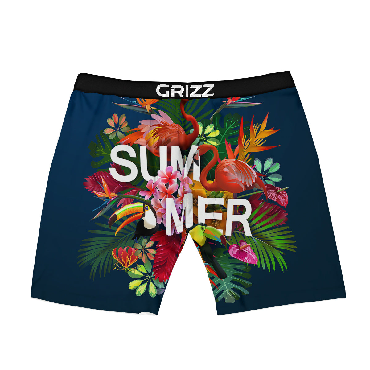 Summer Tropical Birds And Flowers For Travel Print Boxer Briefs-grizzshop